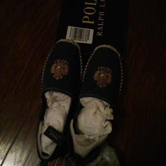 New In Box 11.5D Polo Ralph Lauren Barron Crest Slip On Blue Espadrilles Loafers main image 6